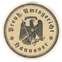 Siegelmarke des Preußischen Amtsgericht Hannover um 1933